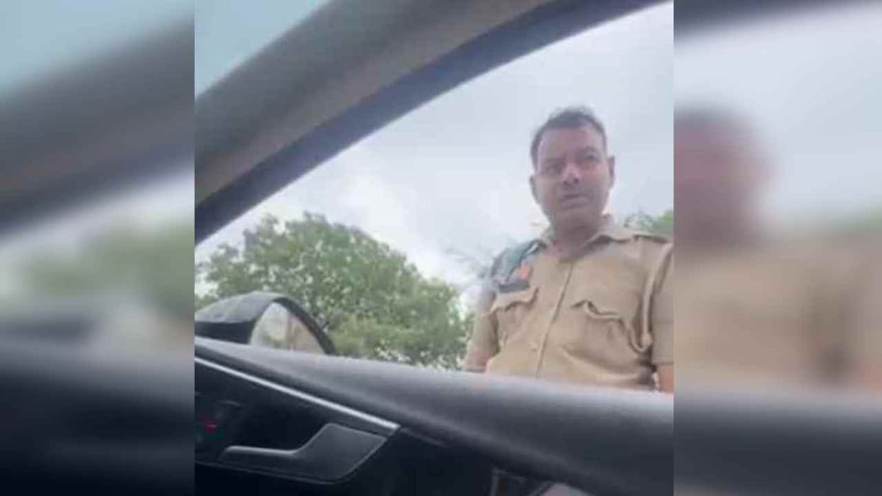 video emerged of police constable misbehaving with driver near LG roundabout