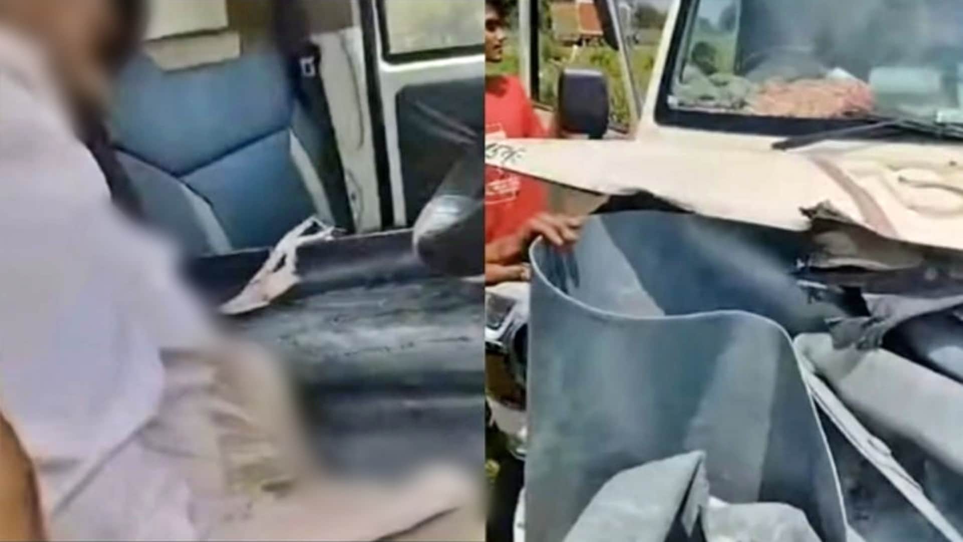 पिकअप में घुसी रेलिंग, चालक की मौत