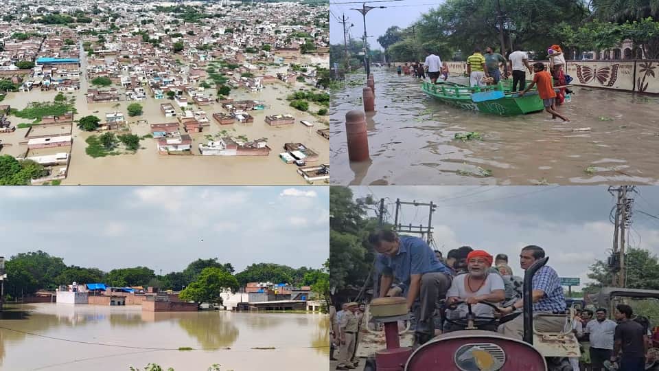 flood in mathura situation worst in mathura and vrindavan due to yamuna water rise