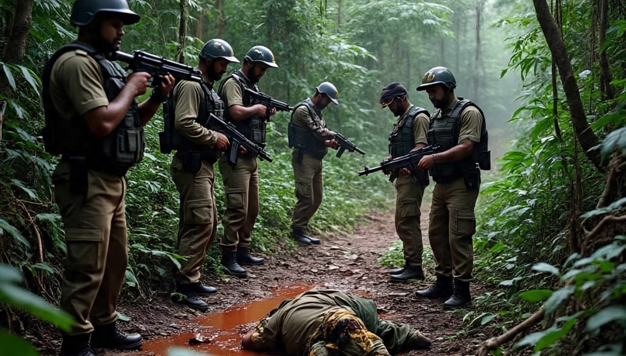 Encounter between security forces and Maoist Naxalites in Chaibasa, one Naxalite killed