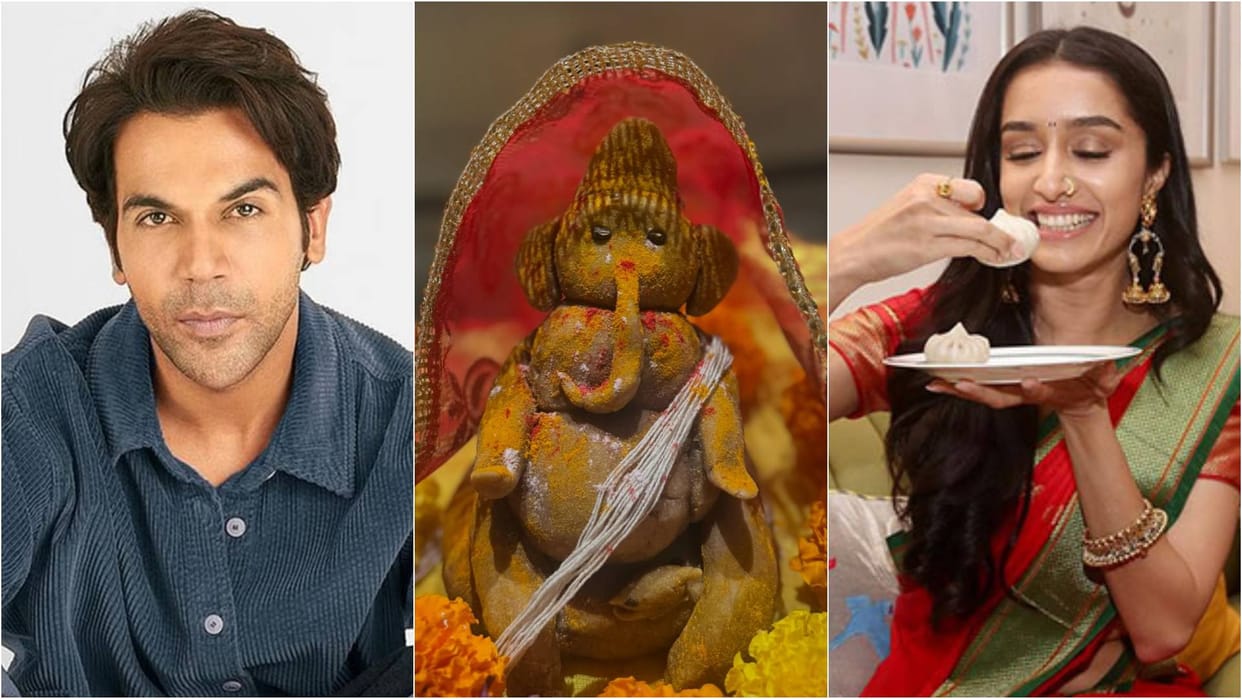 Ganpati Visarjan: shraddha kapoor enjoys Modak and rajkummar rao Patralekhaa shares Ecofriendly Bappa glimpse