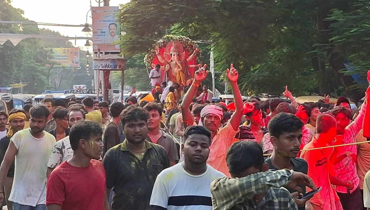 Ganpati Bappa was bid farewell with tearful eyes, tight security arrangements during processions
