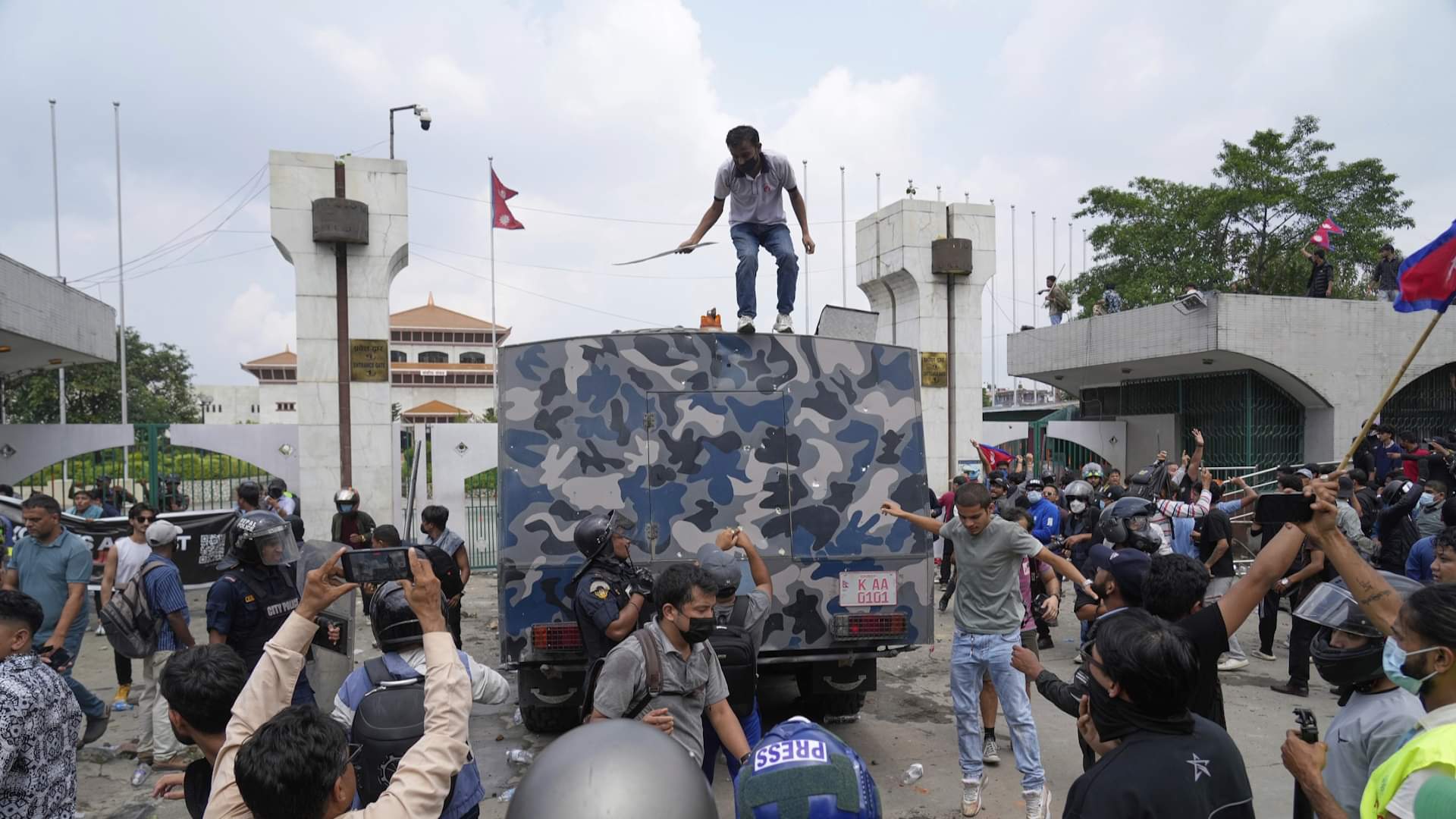 Gen Z protest A clash erupts in napal's many cities Kathmandu over a ban on Social Media