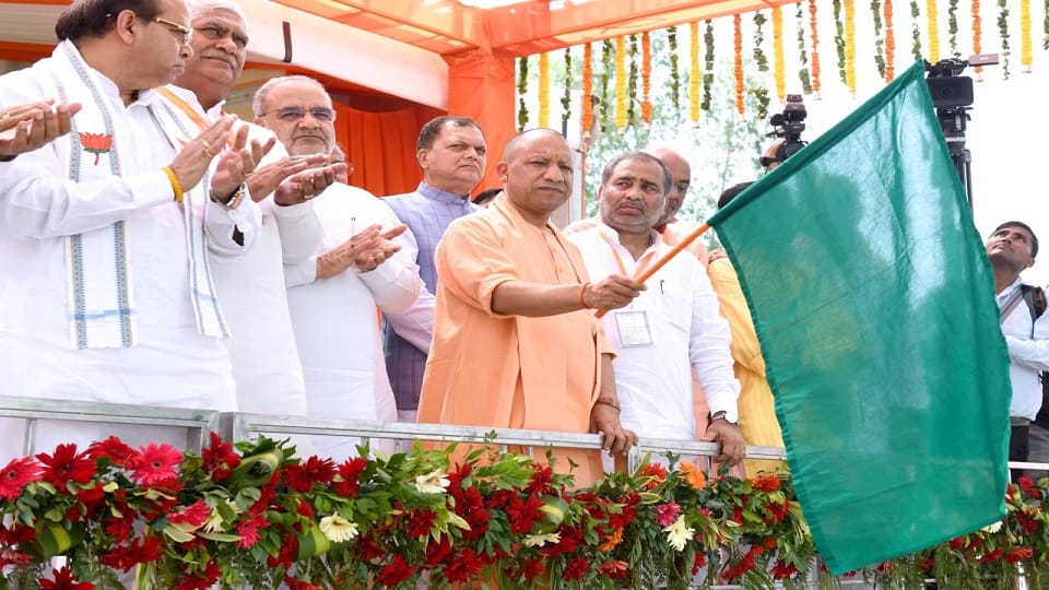 CM in Saharanpur: 48 trucks of relief material sent to Himachal, Uttarakhand and Punjab, said Yogi Adityanath