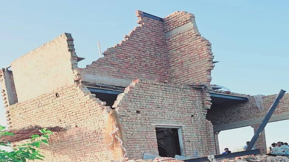 Two children died and half a dozen people injured when two-storey house collapsed in Punhana