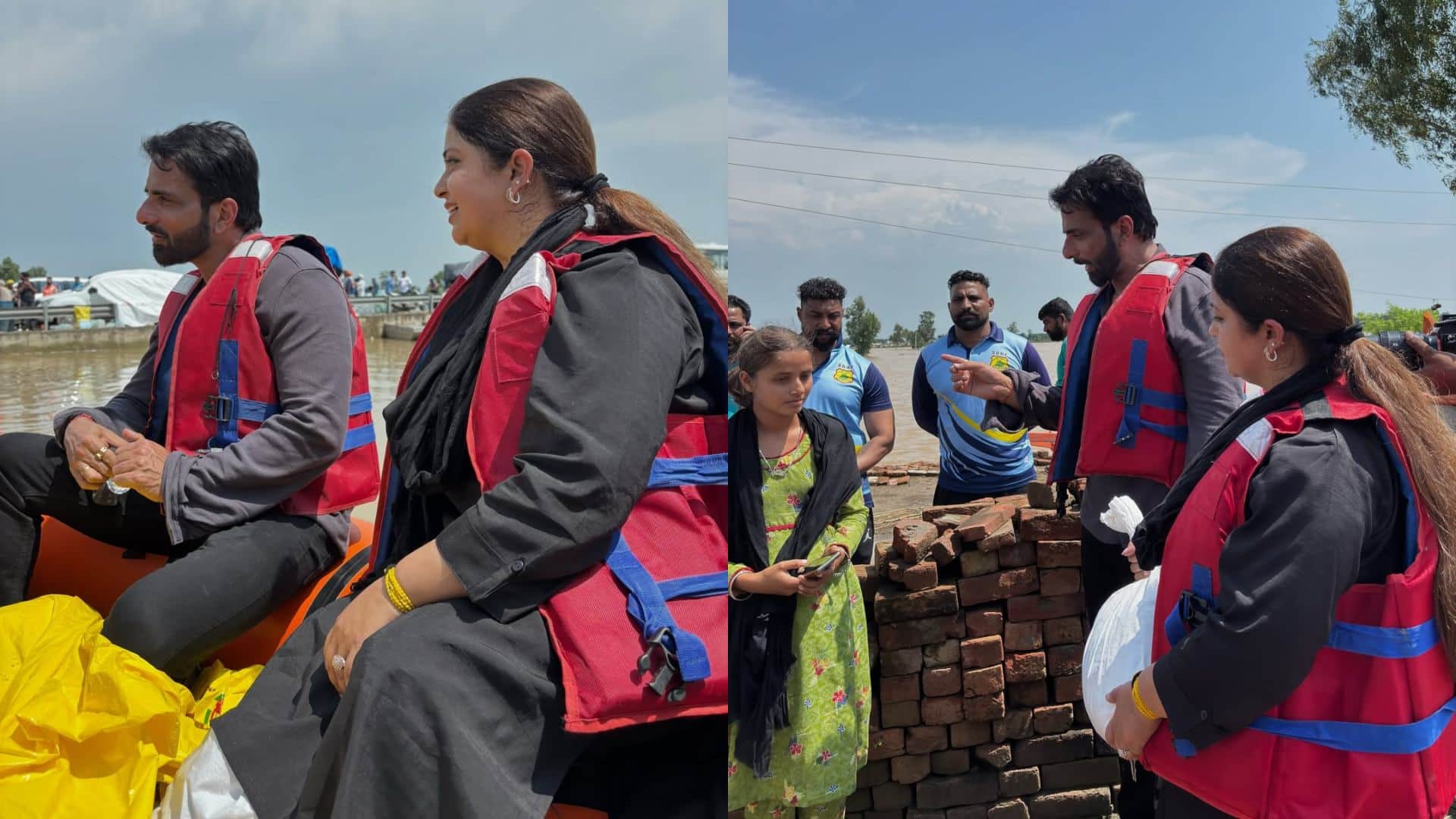 Sonu sood reached to punjab to help flood affected people
