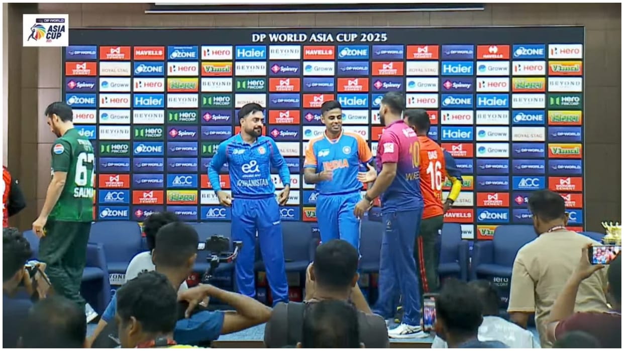Asia Cup 2025: No Handshake Between India and Pakistan Captains at Press Conference? See Photos