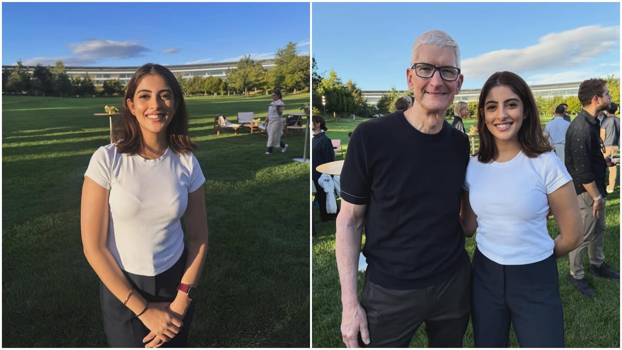 Amitabh bachchan grand daughter Navya naveli nanda meets with apple ceo tim cook