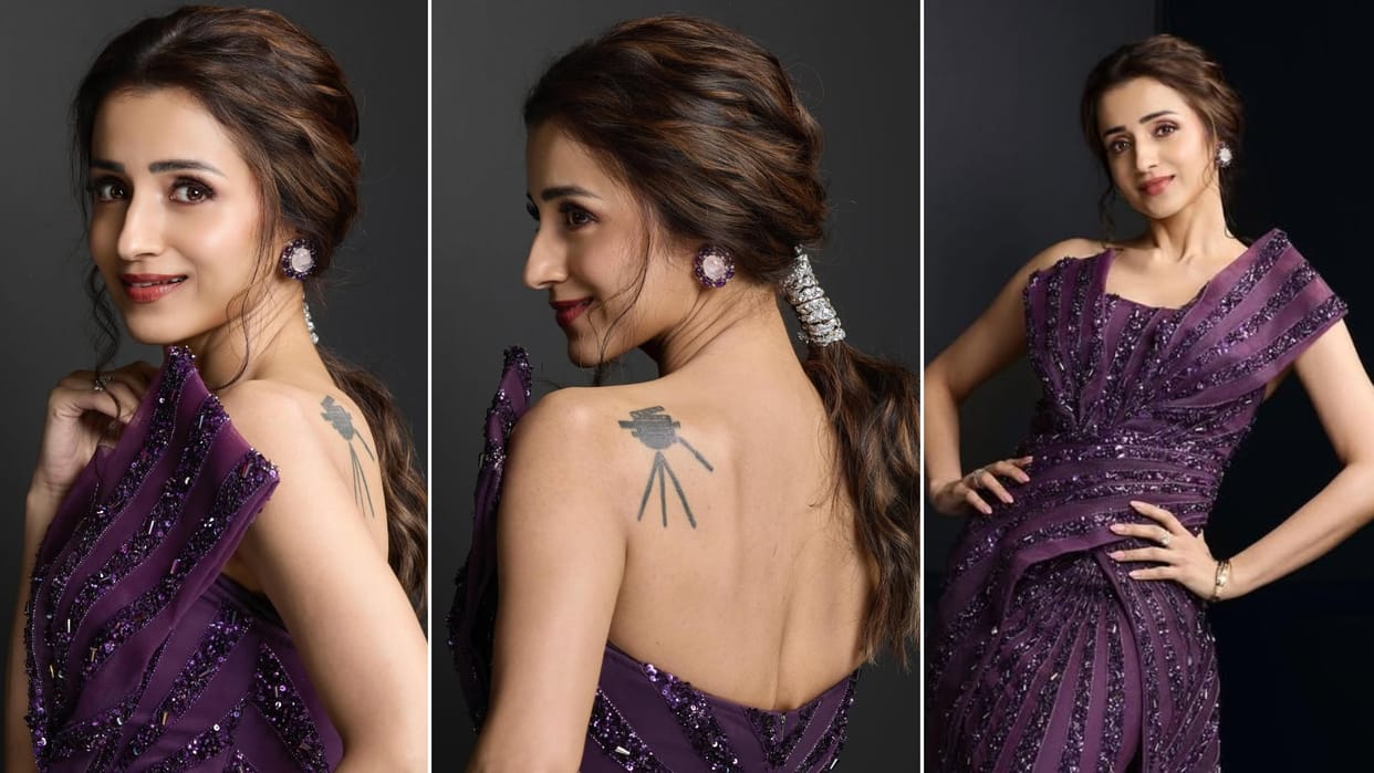 Vishwambhara actress trisha krishnan flaunts her camera tattoo on back say Living my my best life goes viral