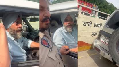 पुलिस के साथ बहस करता विधायक का पति।