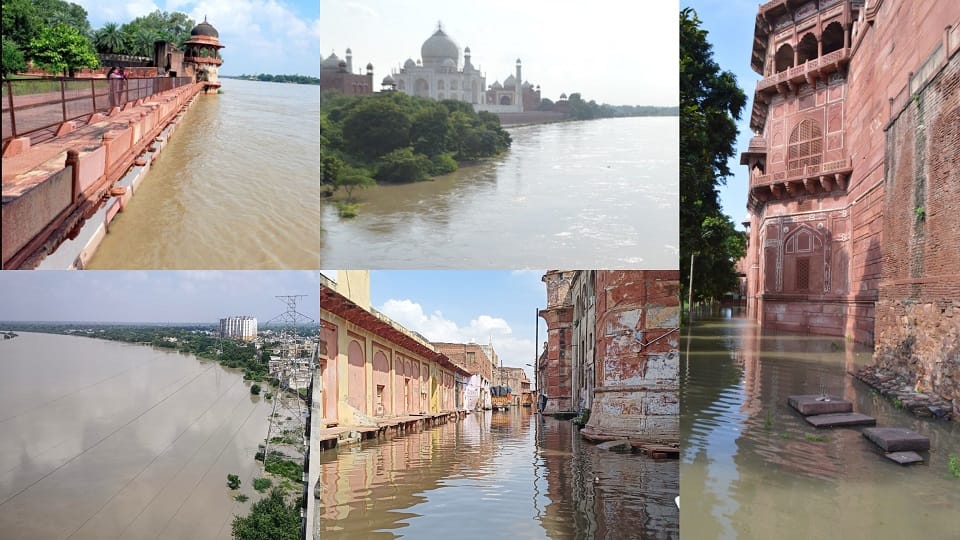 Agra Flood News: Yamuna Overflows at Taj Viewpoint, Cremations Taking Place on Roads Due to Space Shortage