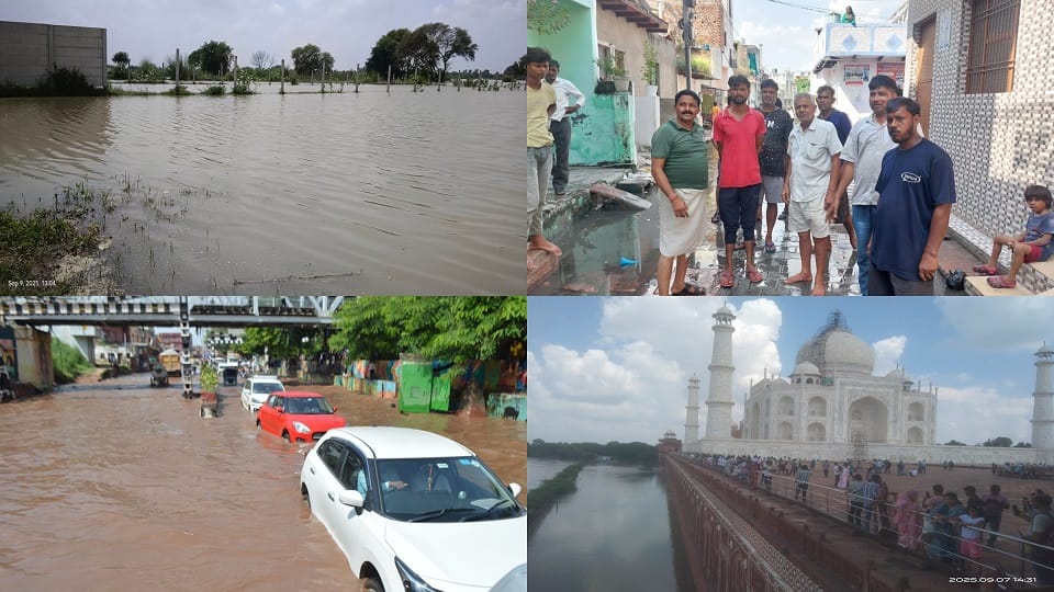 UP Floods Yamuna water entered in houses and crisis on more than 100 colonies in agra