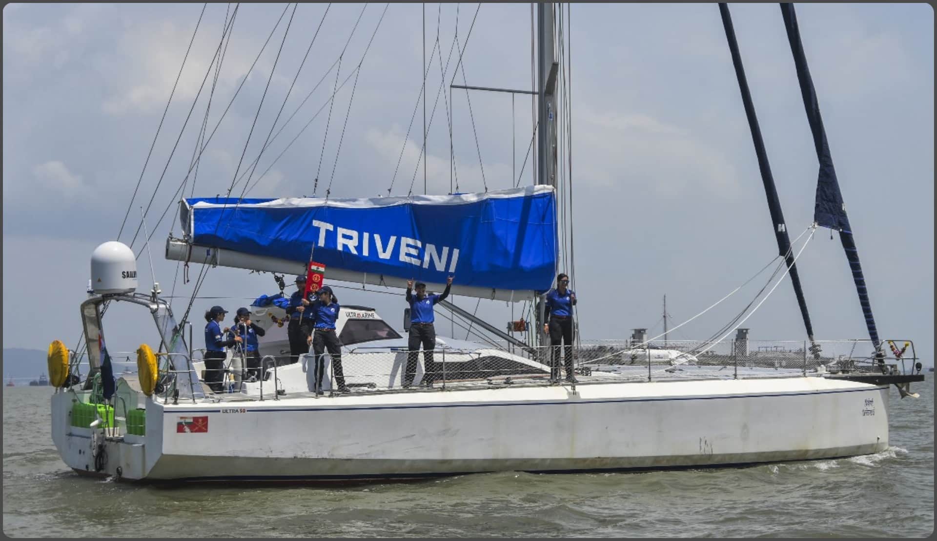 Defence Minister Rajnath Singh flags off first ever tri-services all-women circumnavigation sailing voyage