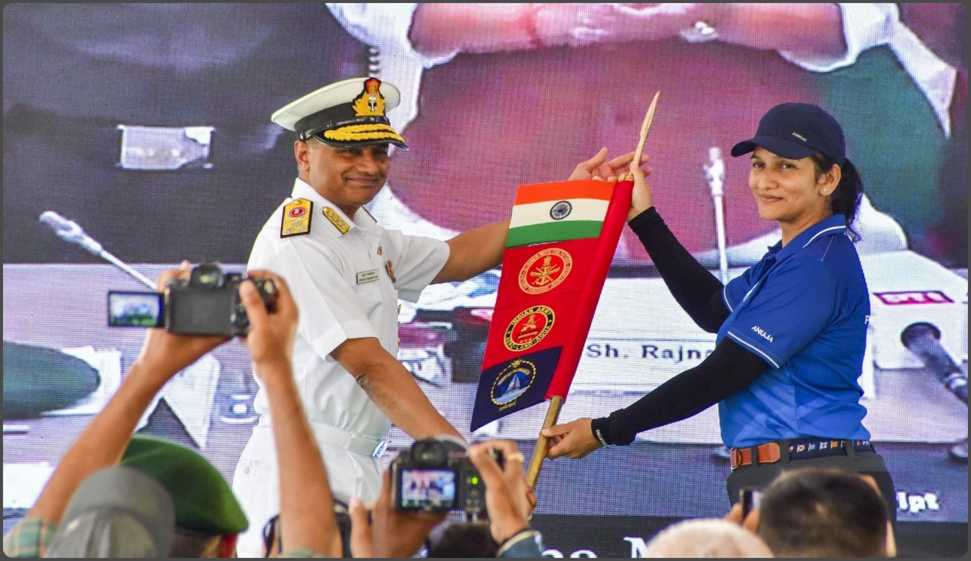 Defence Minister Rajnath Singh flags off first ever tri-services all-women circumnavigation sailing voyage
