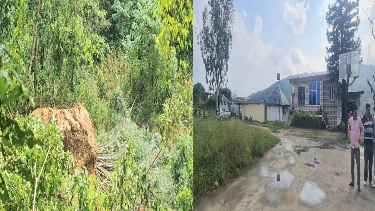 Hamirpur: Heavy landslide in Maid village, six houses in danger