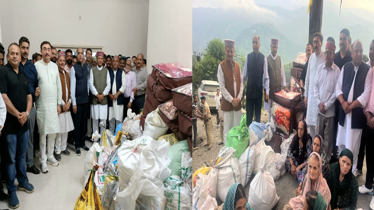 BJP provided relief material to the disaster affected people of Chamba, Leader of Opposition and State Preside