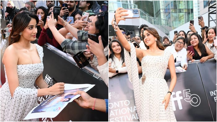 Homebound Premiere On TIFF Janhvi Kapoor Click Selfie And Autographs With Fans Her Looks Viral