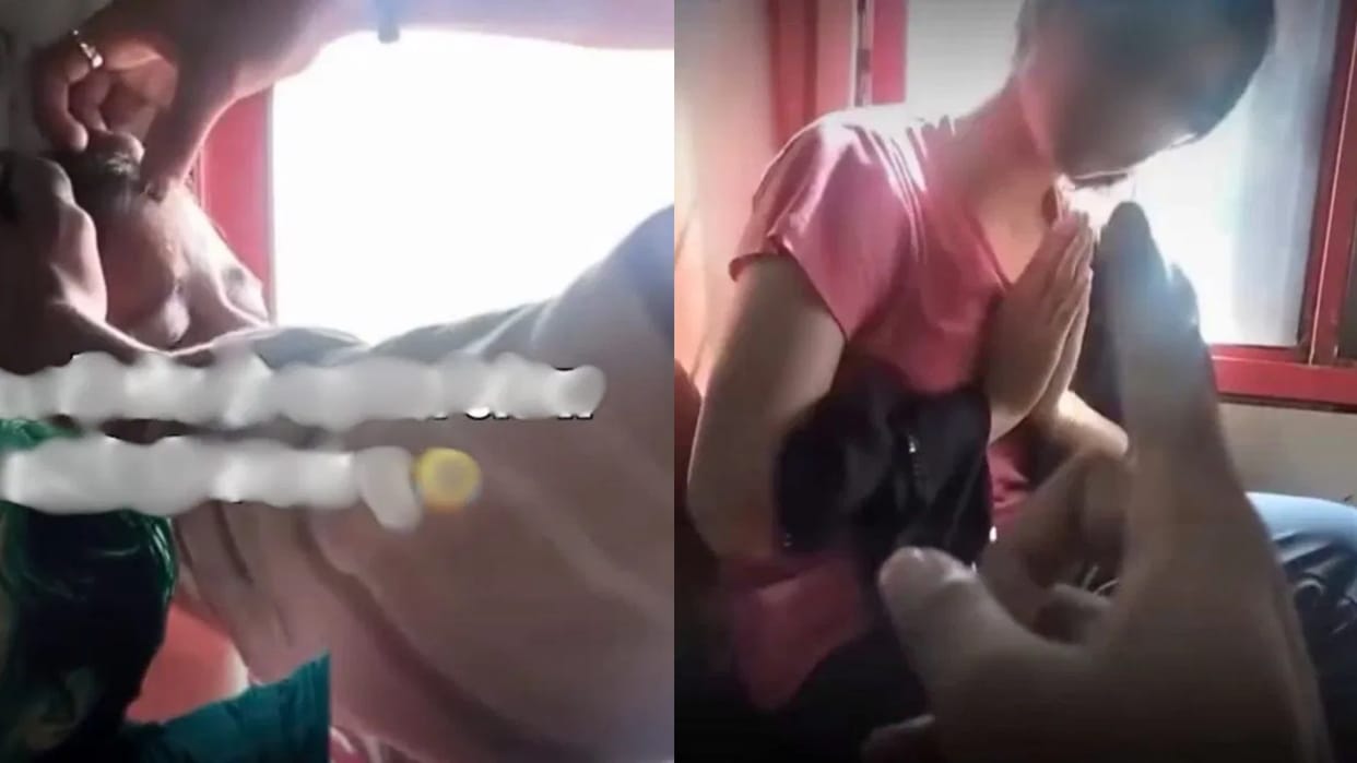 Boy marries in a moving train girl keeps saying Papa won t agree still he put sindoor in her maang Video Viral