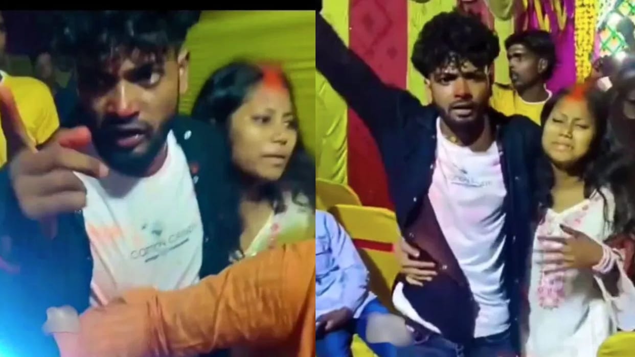 The lover kidnapped the girl from the wedding filled her hairline with sindoor  Video goes Viral
