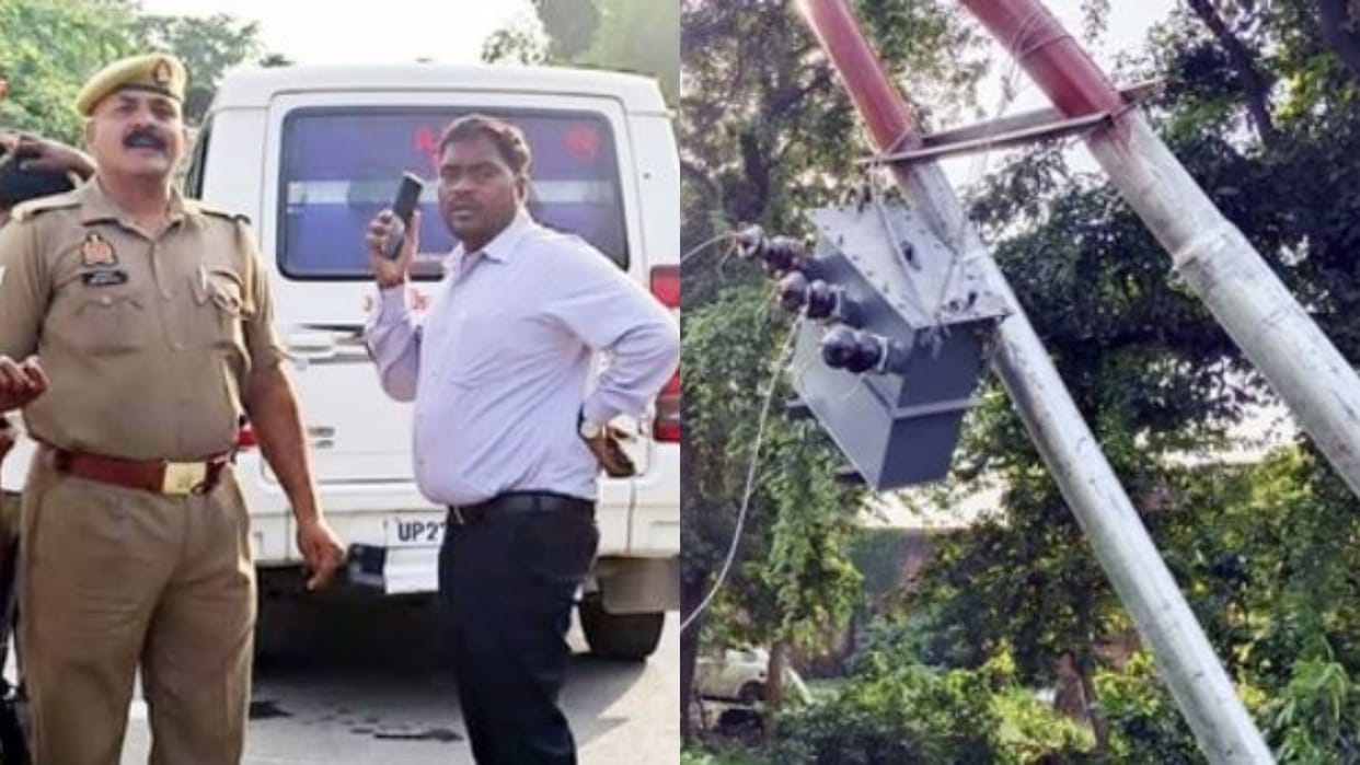 ADM car got entangled in the electric wire two workers got injured in Shahjahanpur