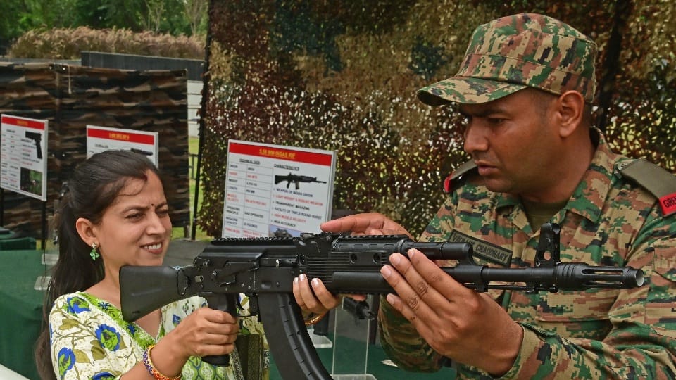 Diamond Jubilee of Indo-Pak War 1965 Exhibition of military equipment and weapons in Chandigarh