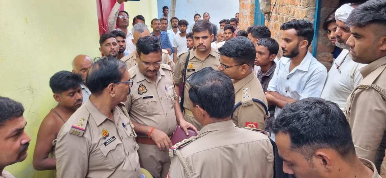 Orai Old woman murdered by crushing her head with a grinding stone blood soaked body found lying on the bed