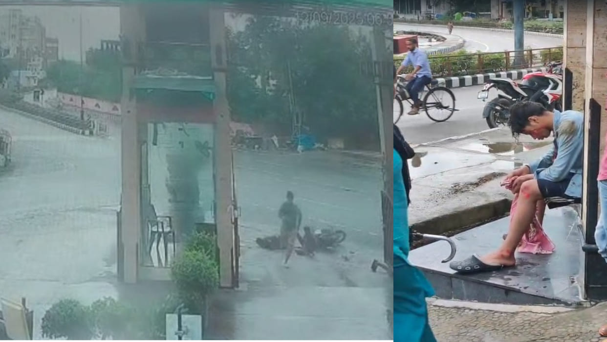 In Gorakhpur, Another accident near Gardenia, bike rider injured after colliding with a divider