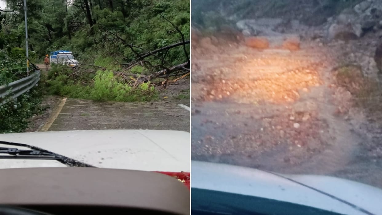 Landslide near Lahad Mahila due to heavy rain
