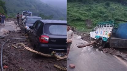 Himachal Rain: Cloud burst in Gutrahan of Bilaspur, vehicles buried in debris, hundreds of roads closed in the