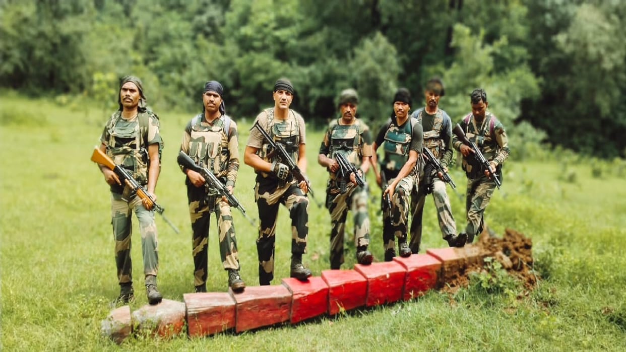 BSF jawans conduct an operation in the inaccessible jungles, demolish a 14 feet high Naxal monument in Kanker