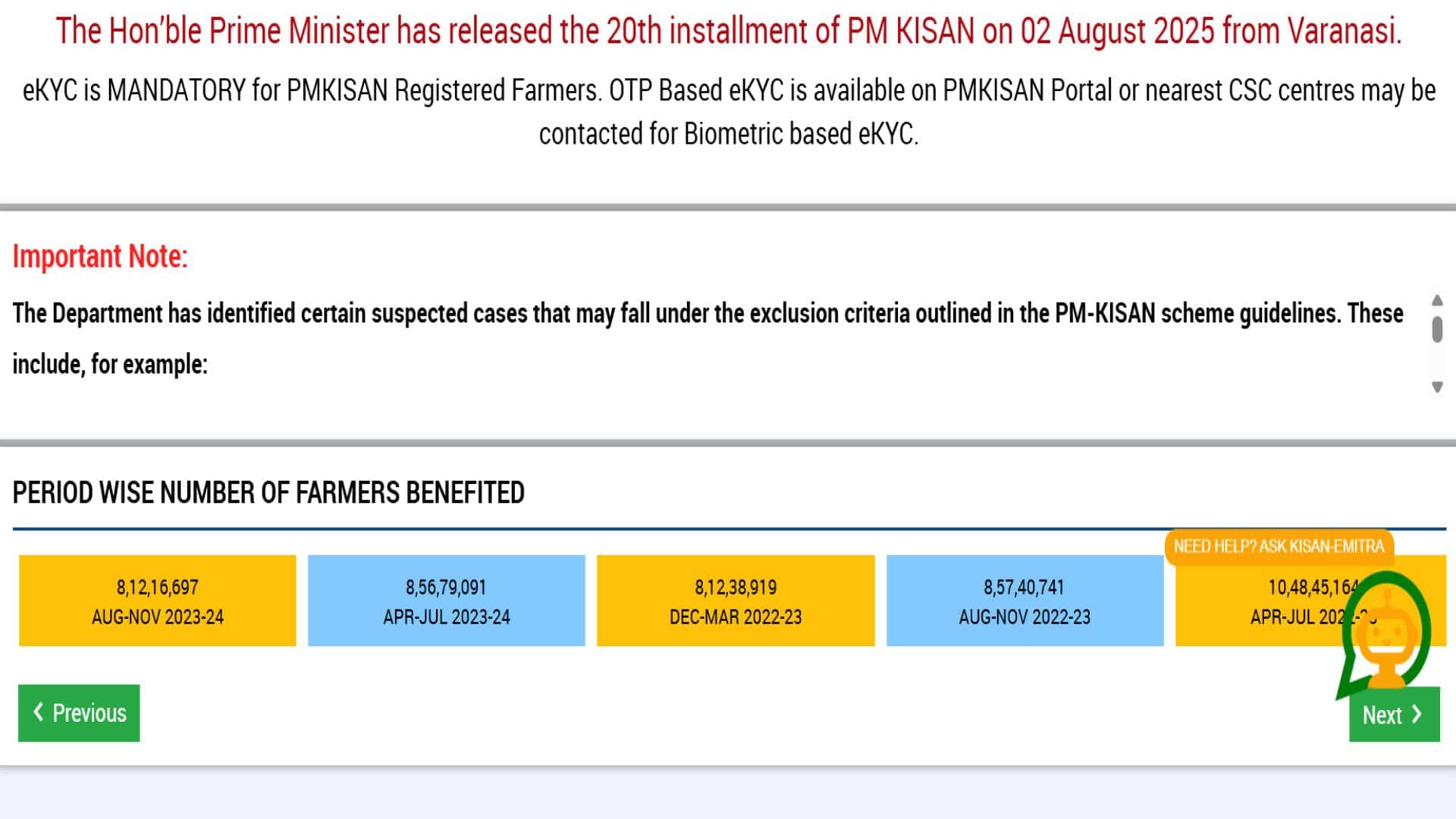 PM Kisan Yojana Update on Website Before 21st Installment Release Check Ineligible Farmers List