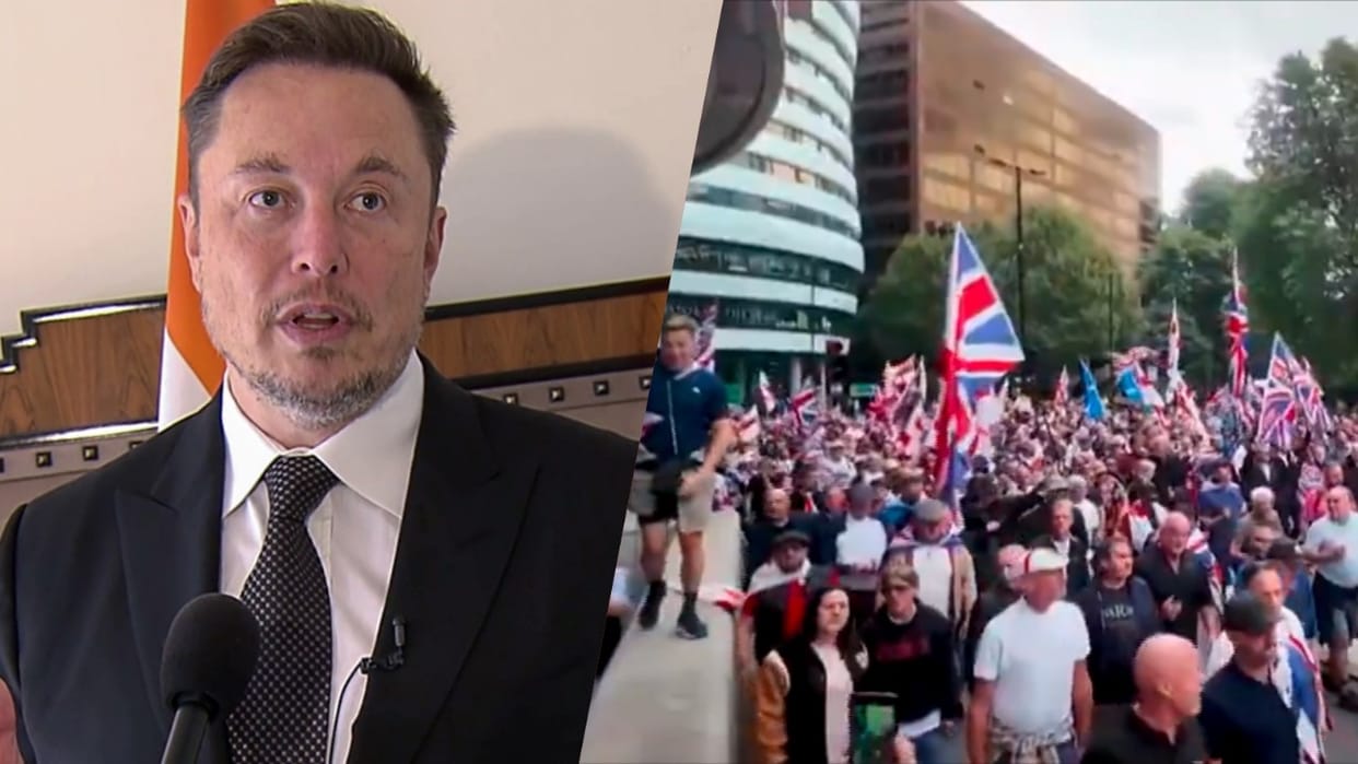 London Protests Tommy Robinson Elon Musk uncontrolled immigration threat to Britain one lakh plus people rall