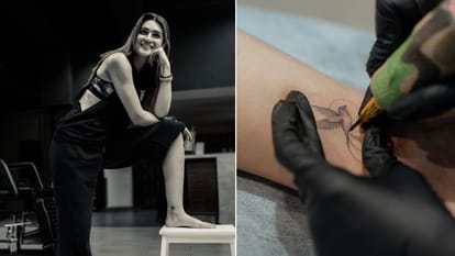 kriti sanon new tattoo Just got inked say Never thought i would do this A reminder I can fly higher to sunrise