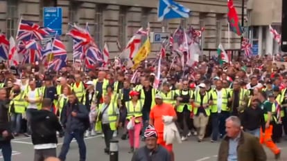 London Protests Tommy Robinson Elon Musk uncontrolled immigration threat to Britain one lakh plus people rall