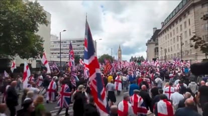 London Protests Tommy Robinson Elon Musk uncontrolled immigration threat to Britain one lakh plus people rall