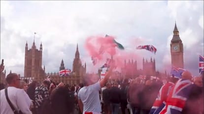 London Protests Tommy Robinson Elon Musk uncontrolled immigration threat to Britain one lakh plus people rall