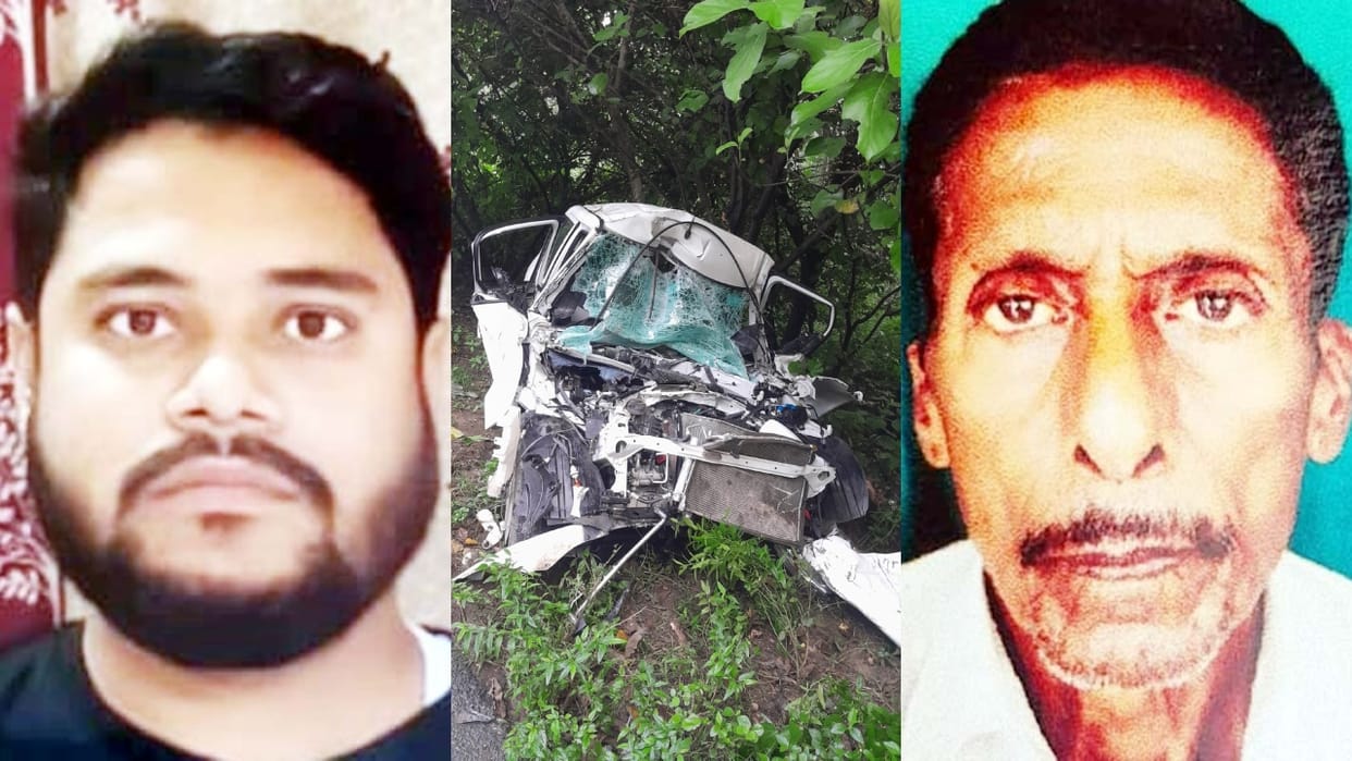 cloth merchant and driver died in car accident in shahjahanpur