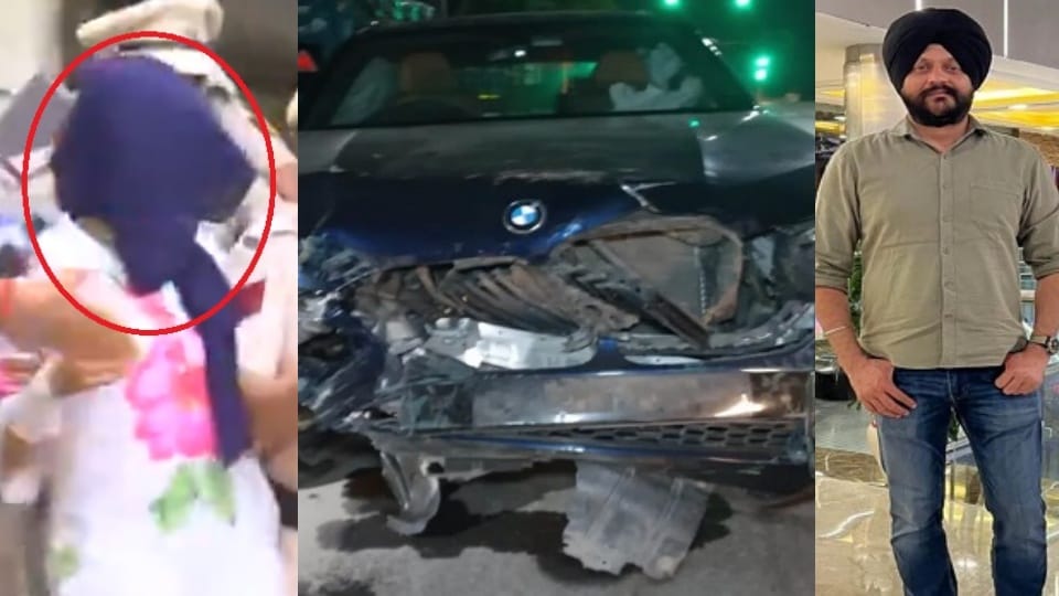 BMW Accident time of accident four people including woman in car