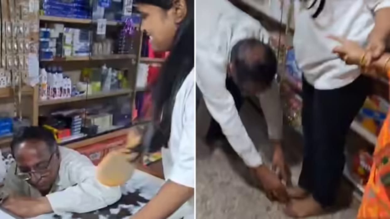 Woman loses her temper beats her boss sending obscene messages and molesting her Viral Video