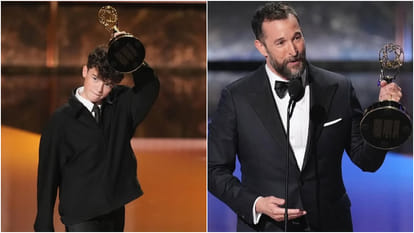 Emmy Awards 2025 Jean Smart Seth Rogen Britt Lower Tramell Tillman And Katherine LaNasa Bags Trophy In Home