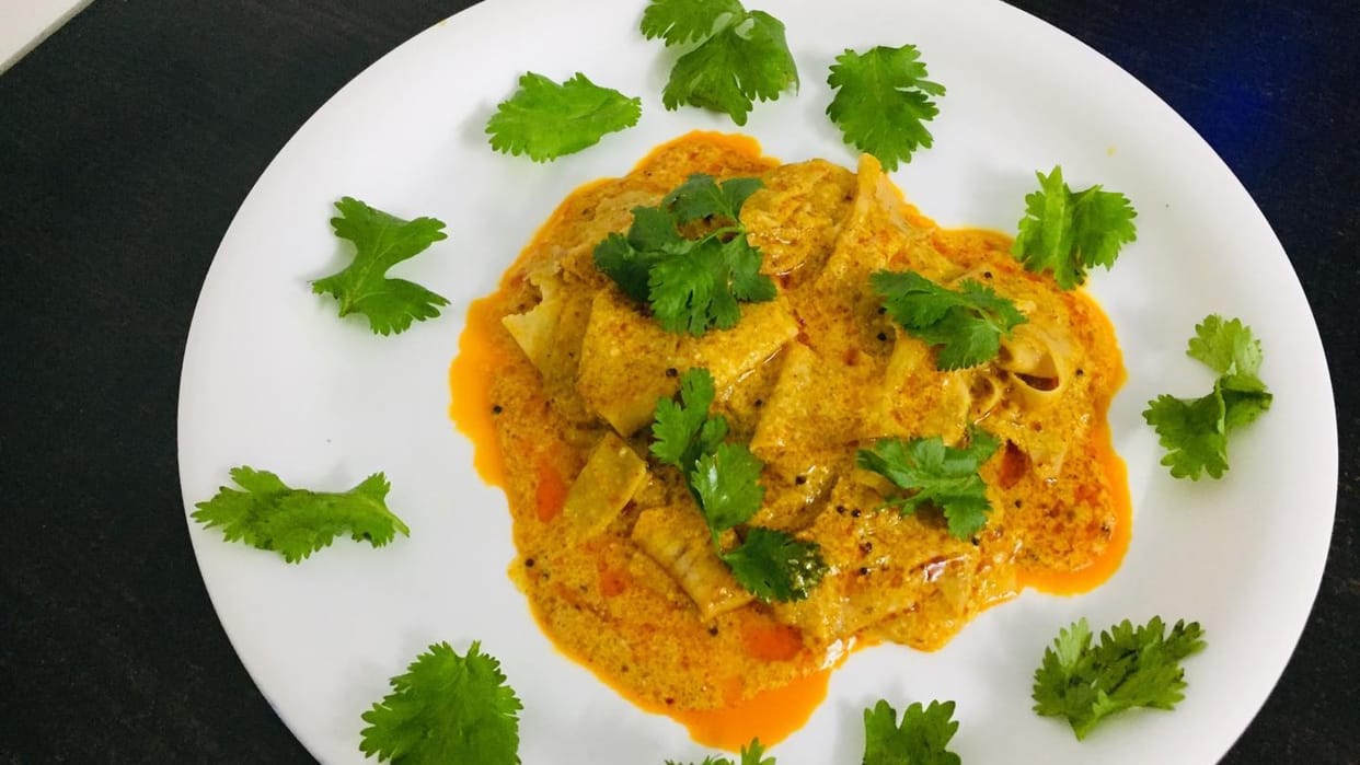 Rajasthani Style Marwadi Papad Ki Sabji Recipe papad ki sabji kaise banate hain
