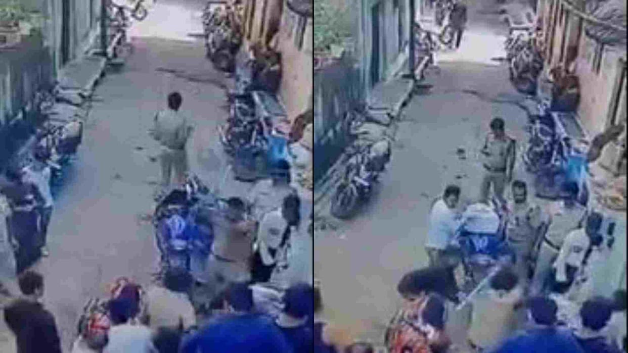 MP News: Video of police brutality of beating a youth in public in Sagar goes viral