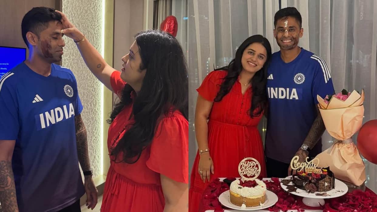 suryakumar yadav celebrated 35th birthday with wife devisha shetty shared photos on social media see