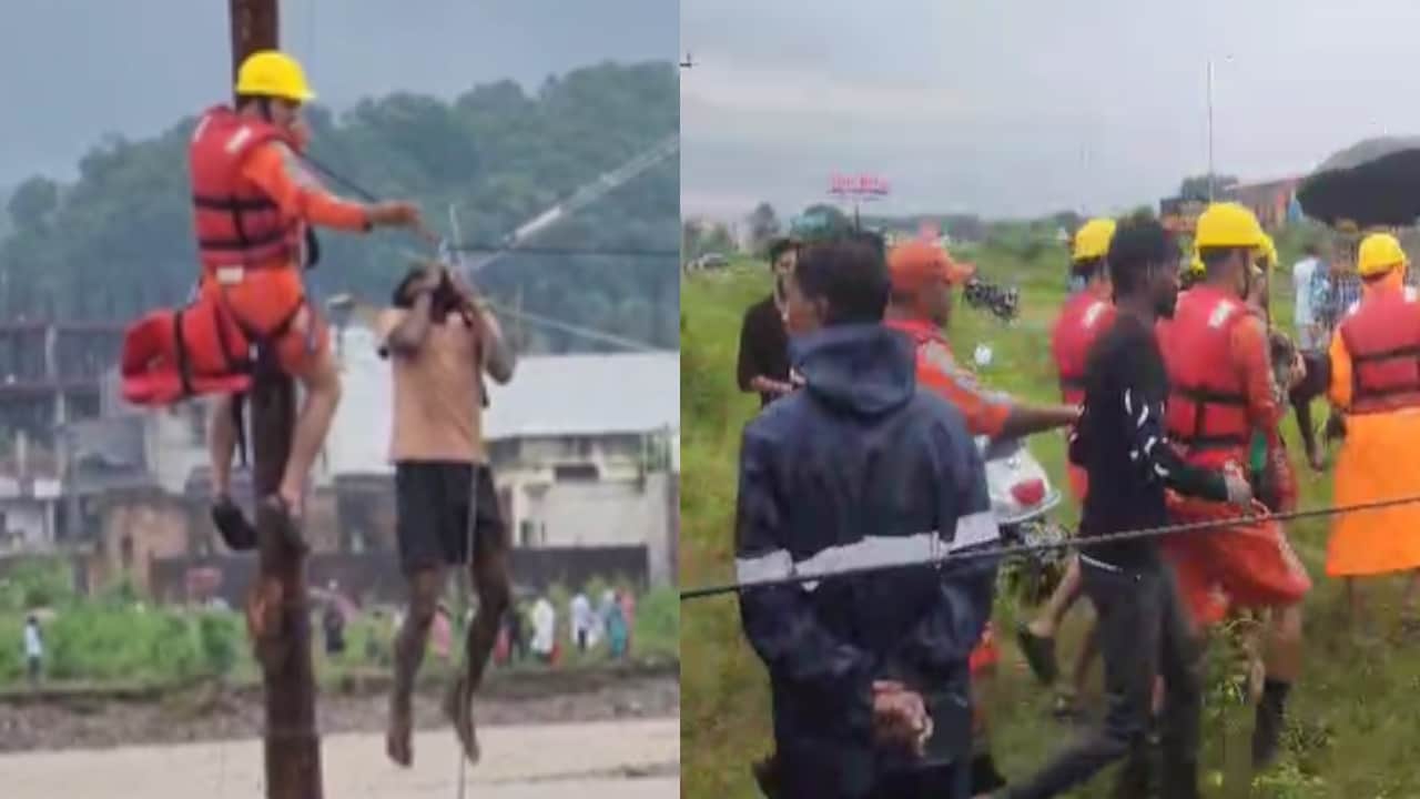 Uttarakhand Dehradun Cloudburst Sahastradhara Flood Heavy Rain People climbed the pillars in fear