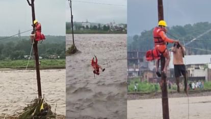 Dehradun Cloudburst Live: उफनती नदी में जान बचाने के लिए खंभों पर चढ़े लोग, फुलेट गांव में भी मकान ढहा