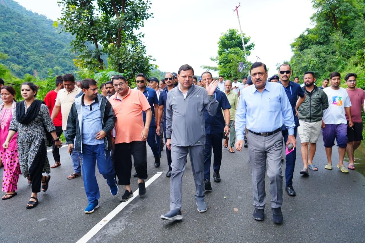 Dehradun Cloudburst CM Dhami On Ground Zero in disaster affected area on his birthday Photos