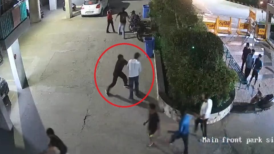 In Greater Noida man returning home from gym beaten up incident captured on CCTV