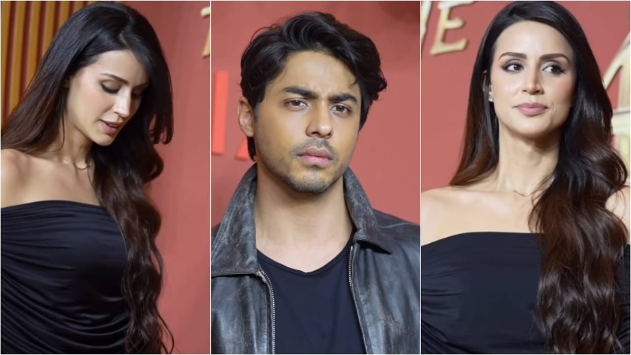 Aryan Khan Rumoured girlfriend Larissa bonesi Spotted at The Bads of Bollywood Show Screening Photos Viral