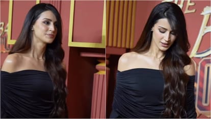 Aryan Khan Rumoured girlfriend Larissa bonesi Spotted at The Bads of Bollywood Show Screening Photos Viral