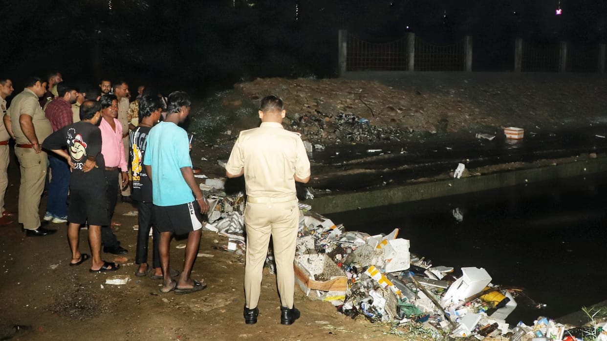 Lucknow: A child fell and was swept away while playing near a broken drain railing; a late-night rescue operat